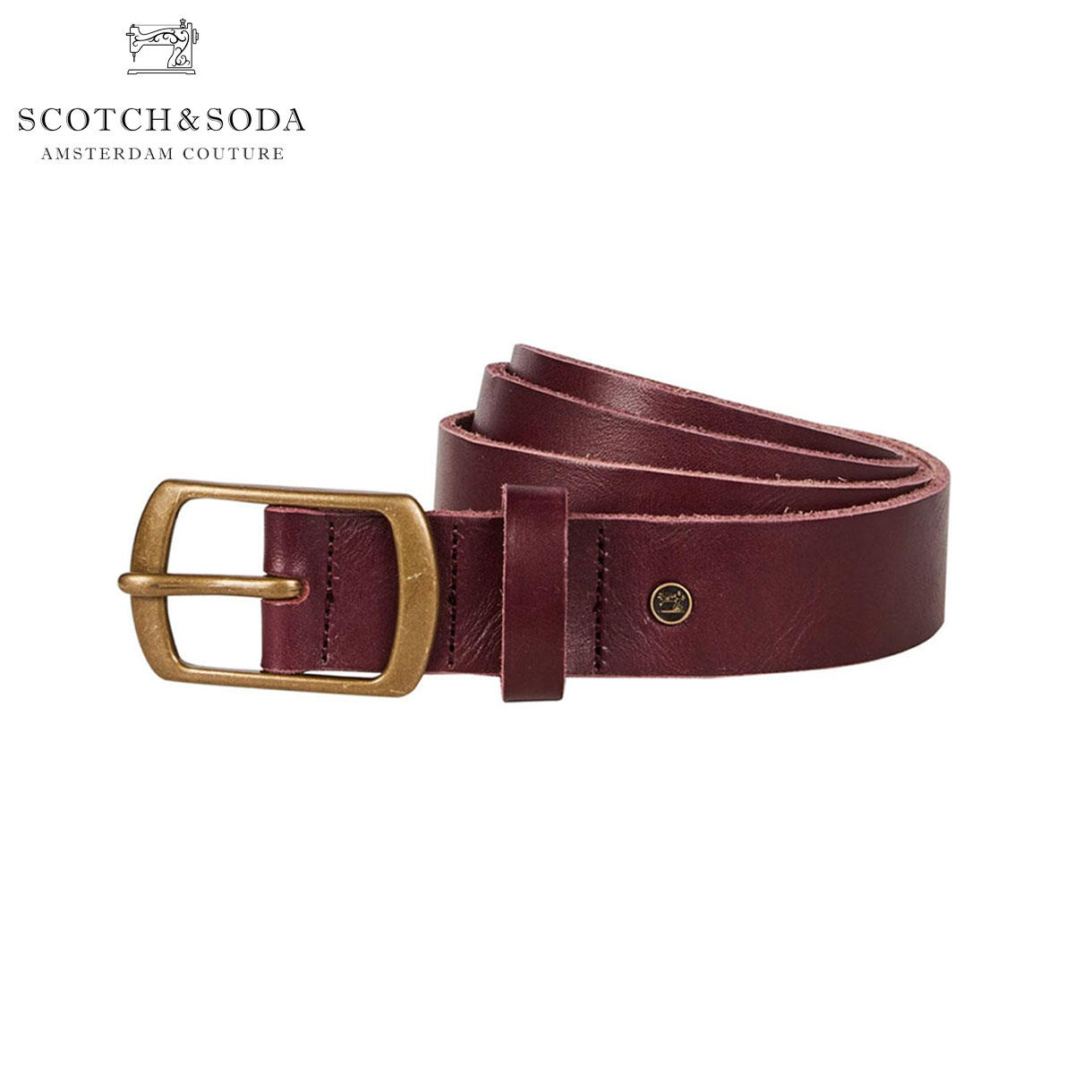 スコッチアンドソーダ ベルト メンズ 正規販売店 SCOTCH＆SODA レザーベルト CLASSIC WIDE LEATHER BELT 145715 0800 69300 OXBLOOD