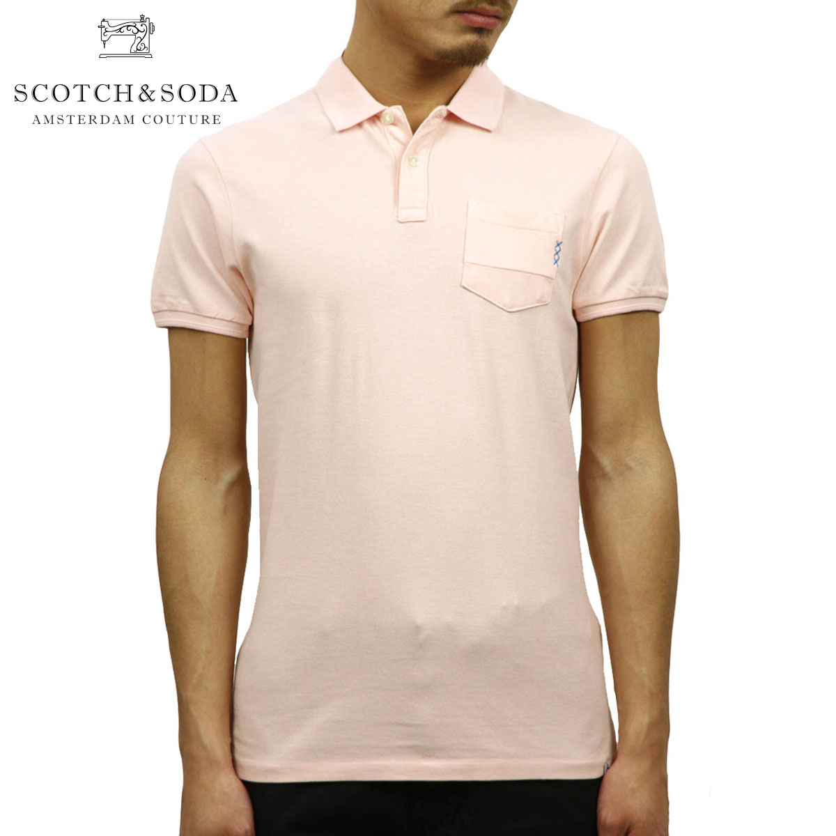 スコッチアンドソーダ ポロシャツ 正規販売店 SCOTCH＆SODA 半袖ポロシャツ AMS BLA