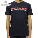 5%OFFクーポンセール  スコッチアンドソーダ SCOTCH＆SODA 正規販売店 メンズ クルーネック 半袖ロゴTシャツ SPORTY LOGO ARTWORK CREWNECK TEE 149030 0002 NIGHT