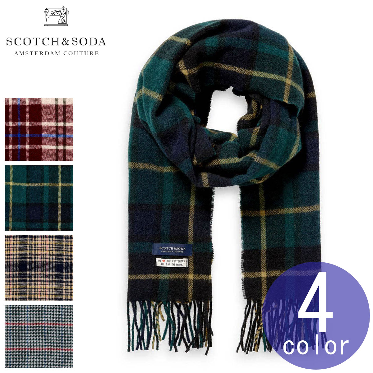 XRb`Ah\[_ }t[ K̔X SCOTCHSODA E[z XJ[t CLASSIC WOOL-BLEND WOVEN CHECK SCARF 152855 ̓ v[g bsO