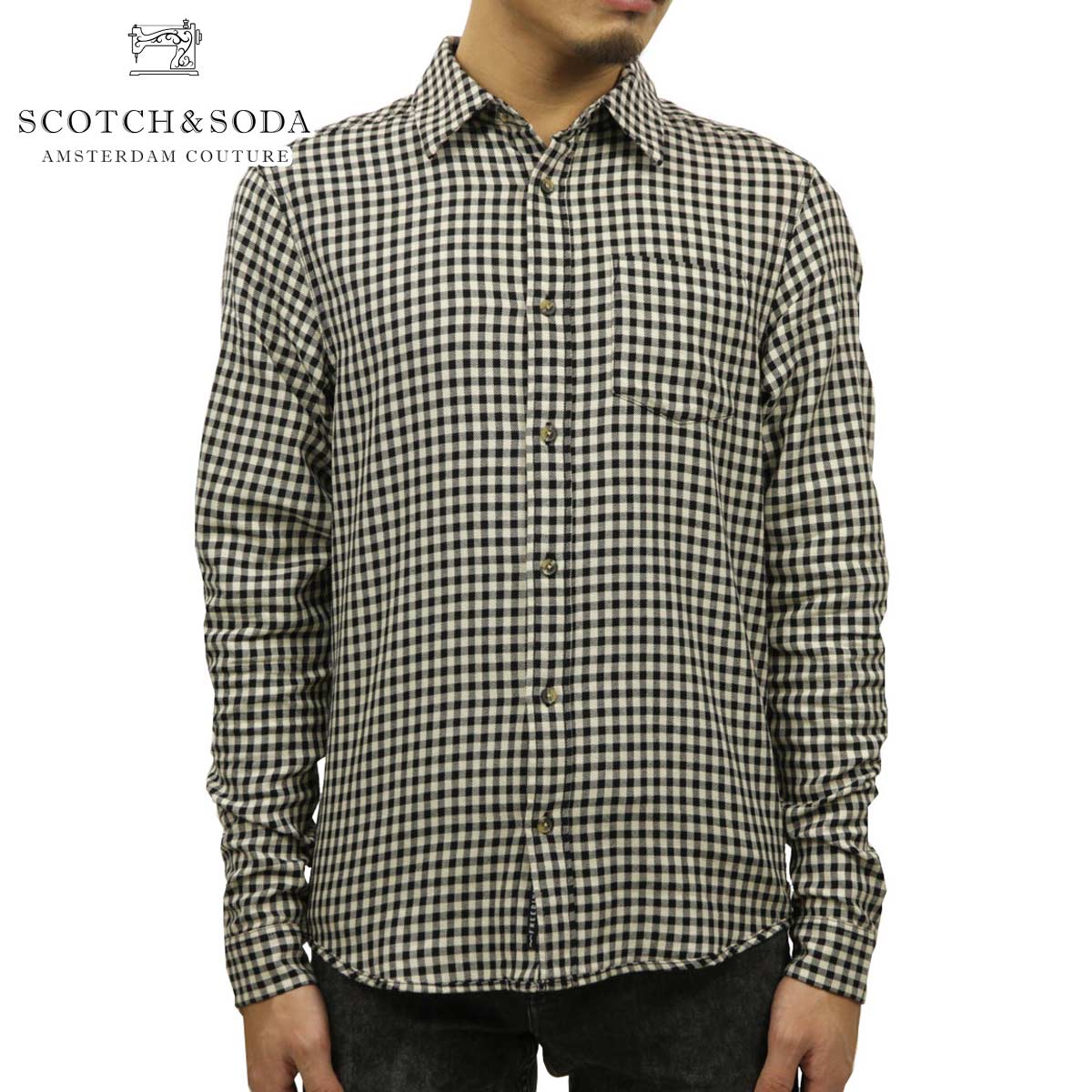 スコッチアンドソーダ シャツ メンズ 正規販売店 SCOTCH&SODA 長袖シャツ ネルシャツ フランネルシャツ LIGHT WEIGHT BRUSHED F...