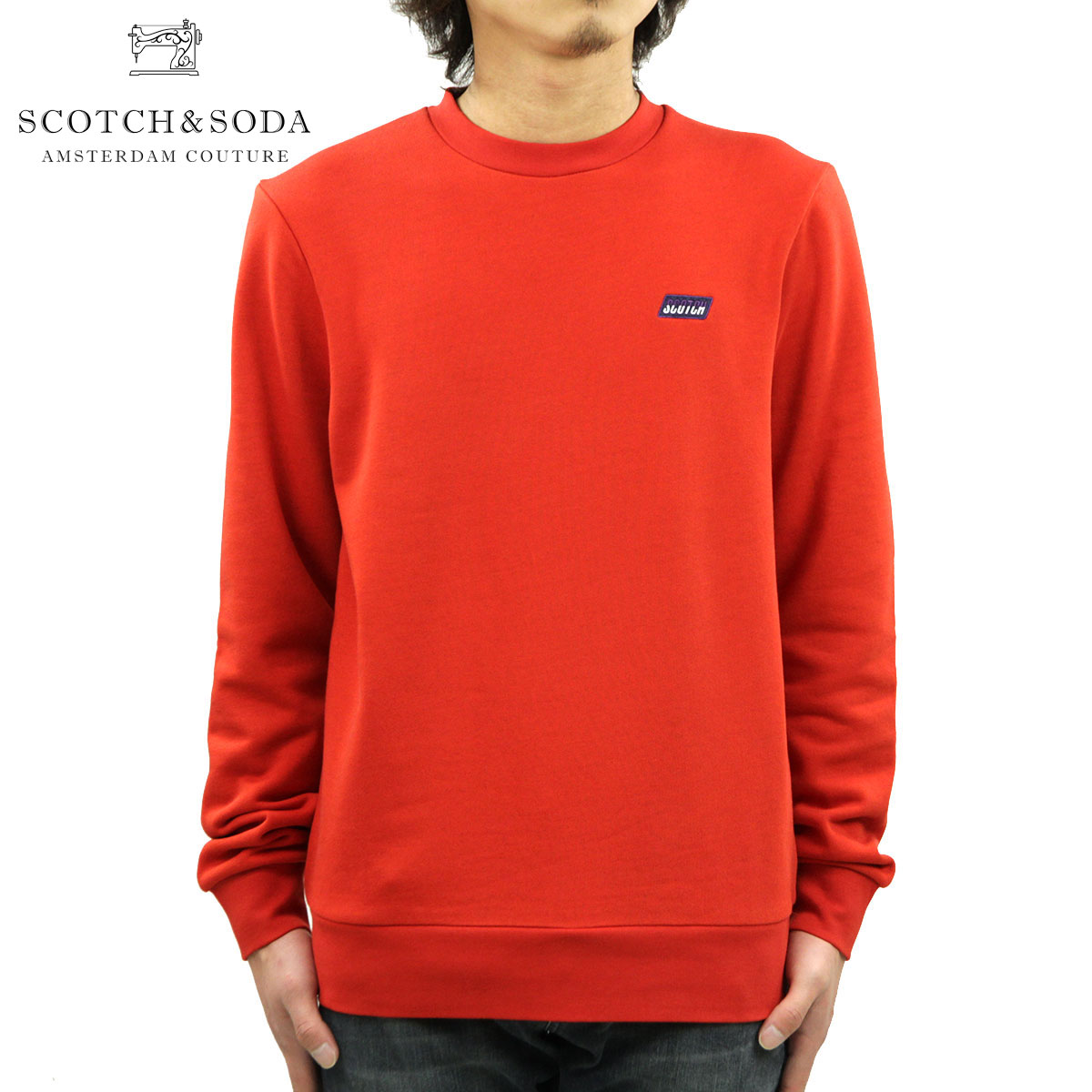 スコッチ アンド ソーダ トレーナー メンズ スコッチアンドソーダ スウェット メンズ 正規販売店 SCOTCH＆SODA トレーナー CLASSIC CREWNECK SWEAT 155254 2762 13800 15 FIESTA RED