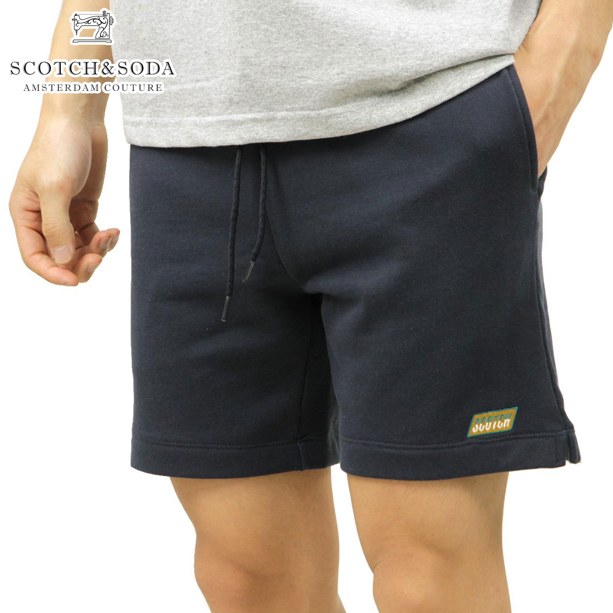 スコッチアンドソーダ ショートパンツ メンズ 正規販売店 SCOTCH＆SODA ボトムス スウェットショートパンツ CLASSIC SWEAT SHORT 155105 3505 12522 76 COAL 父の日 プレゼント ラッピング