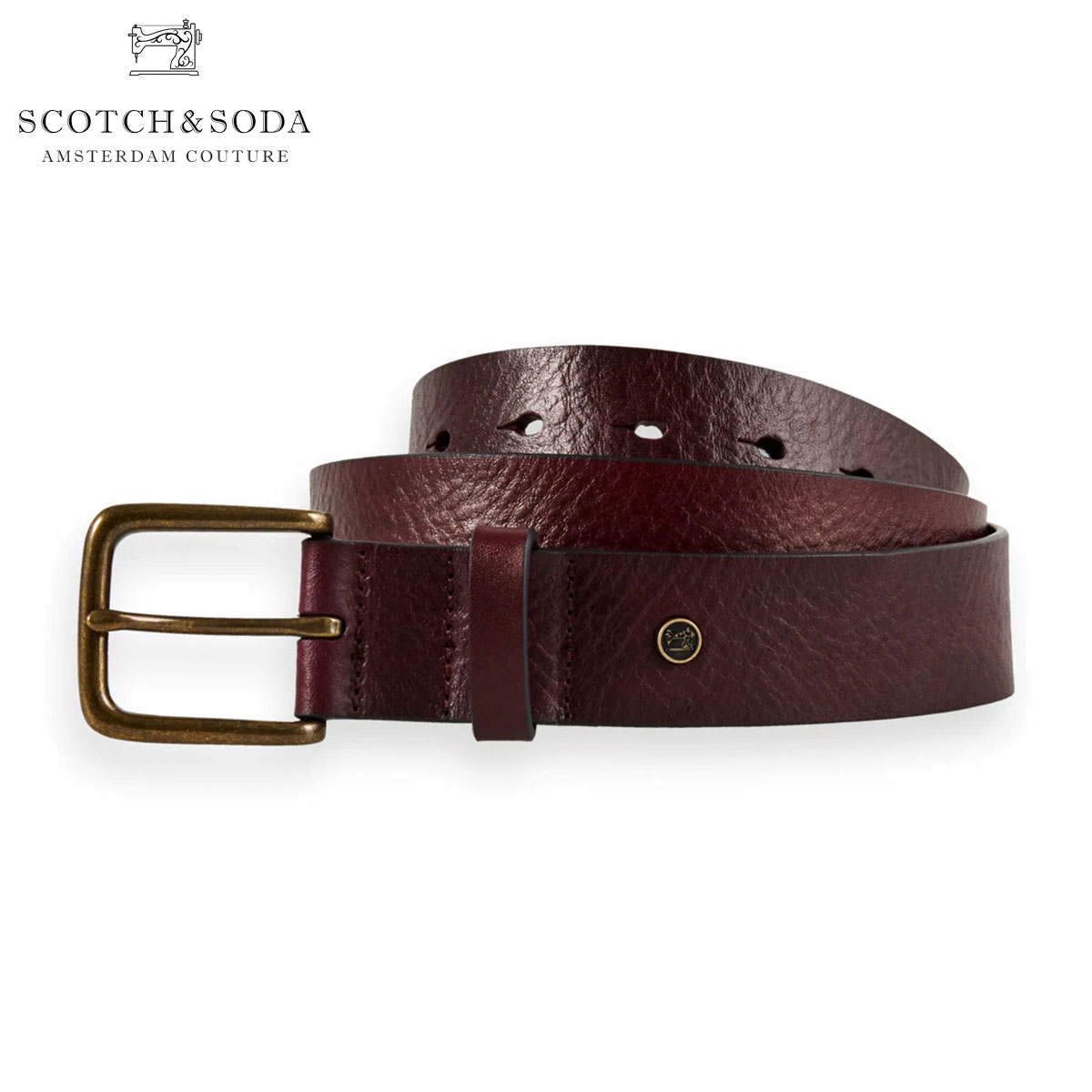 スコッチアンドソーダ ベルト メンズ 正規販売店 SCOTCH＆SODA レザーベルト CLASSIC WIDE LEATHER BELT 155561 3499 19300 38 BORDEAU 父の日 プレゼント ラッピング