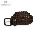 レザーベルト スコッチアンドソーダ ベルト メンズ 正規販売店 SCOTCH＆SODA レザーベルト BRAIDED LEATHER AND CORD BELT 155562 3499 19301 38 BORDEAU