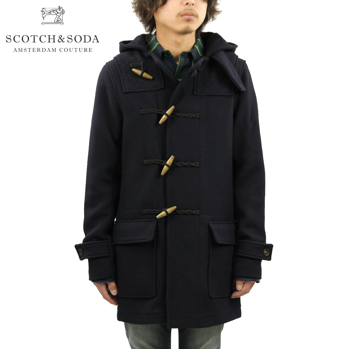 スコッチアンドソーダ コート メンズ 正規販売店 SCOTCH＆SODA アウター ダッフルコート CLASSIC LONG DUFFLE COAT 151989 81103 0002 NIGHT 父の日 プレゼント ラッピング