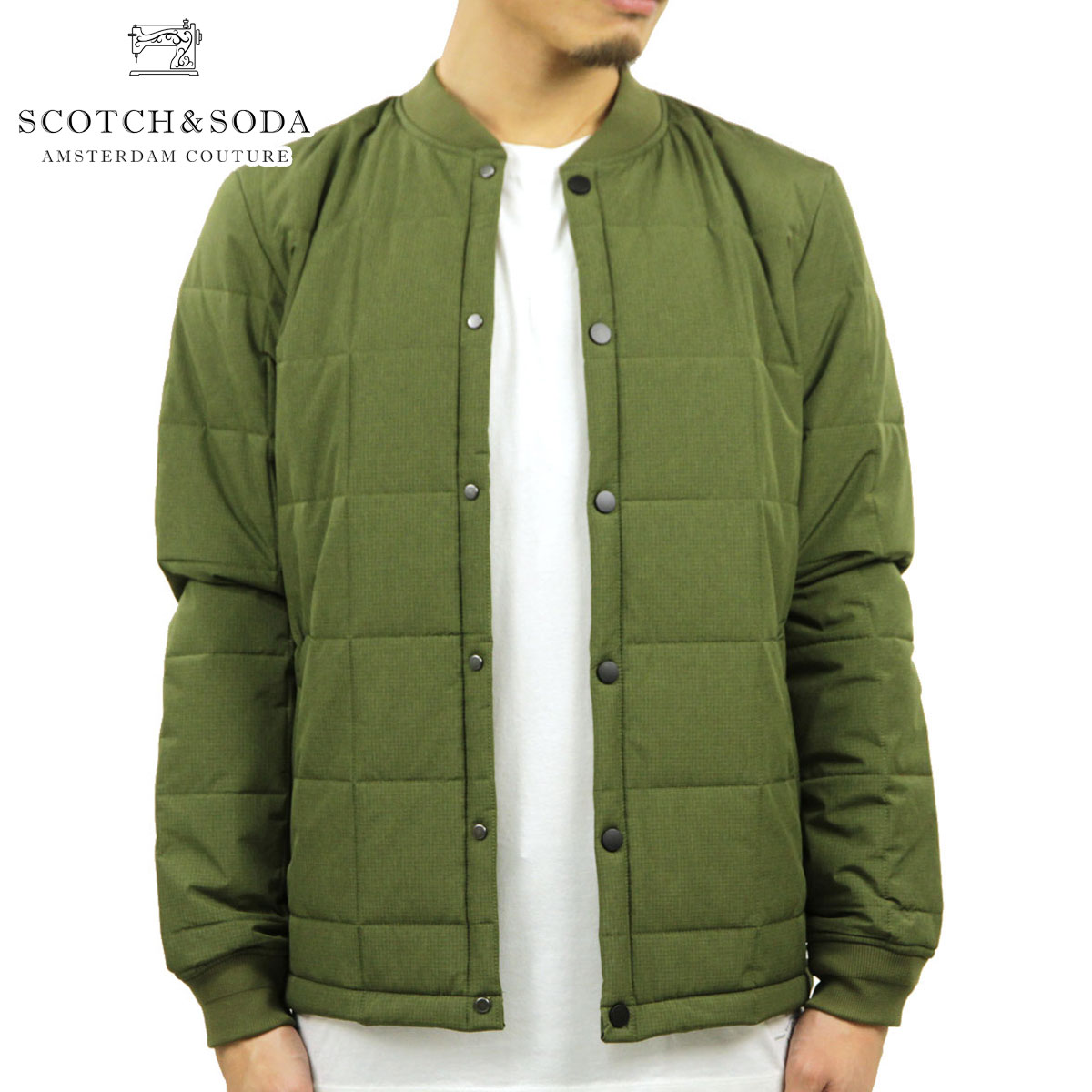 スコッチアンドソーダ MA-1 メンズ 正規販売店 SCOTCH＆SODA アウター フライトジャケット ボンバージャケット LIGHTWEIGHT QUILTED BOMBER JACKET D 156630 0154 21804 48 MILITARY GREEN