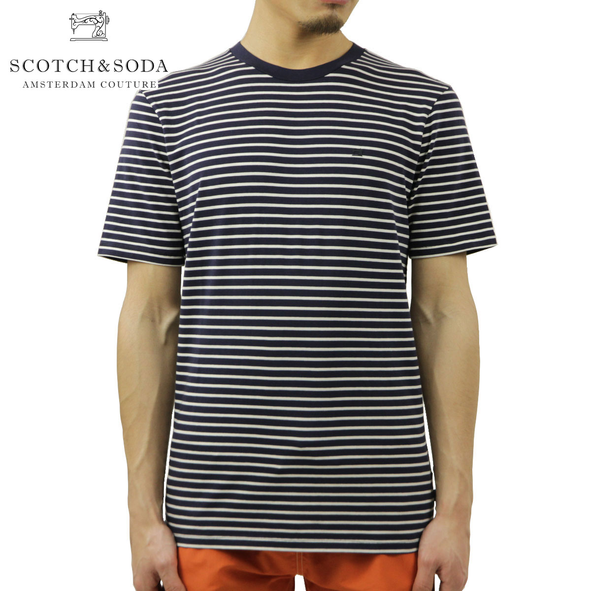 åɥ T  Ź SCOTCHSODA 롼ͥåȾµT ܡ BASIC NOS WIDER NECK ELASTANE BORDER TEE 154386 0217 COMBO A