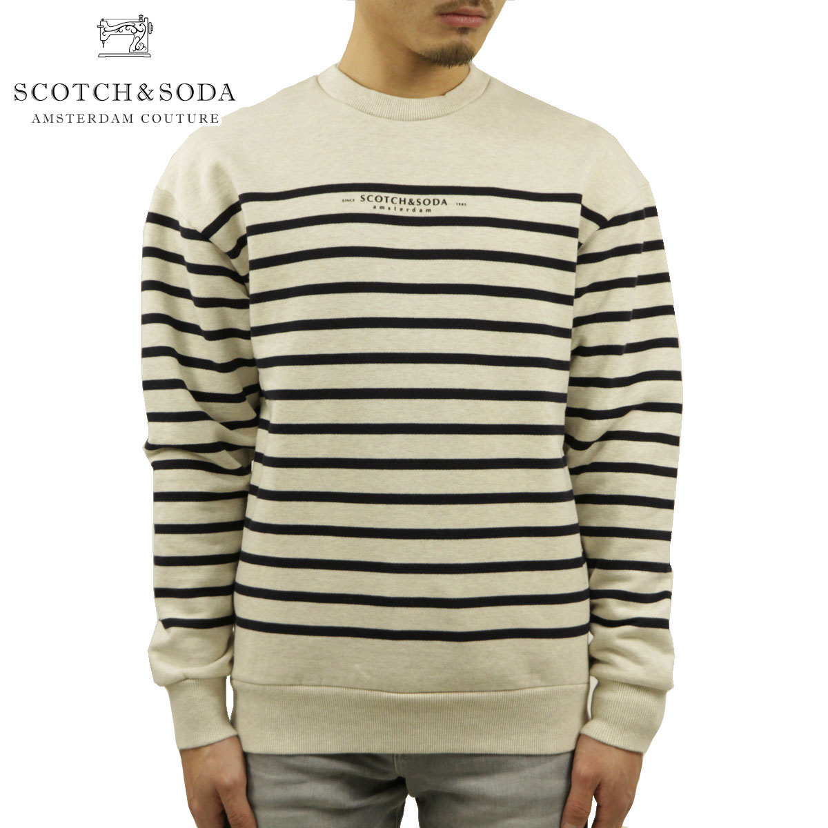 スコッチ アンド ソーダ トレーナー メンズ スコッチアンドソーダ スウェット メンズ 正規販売店 SCOTCH＆SODA トレーナー YARN-DYED FELPA CREWNECK SWEAT FLEECE 160818 218 33810 09 COMBO B