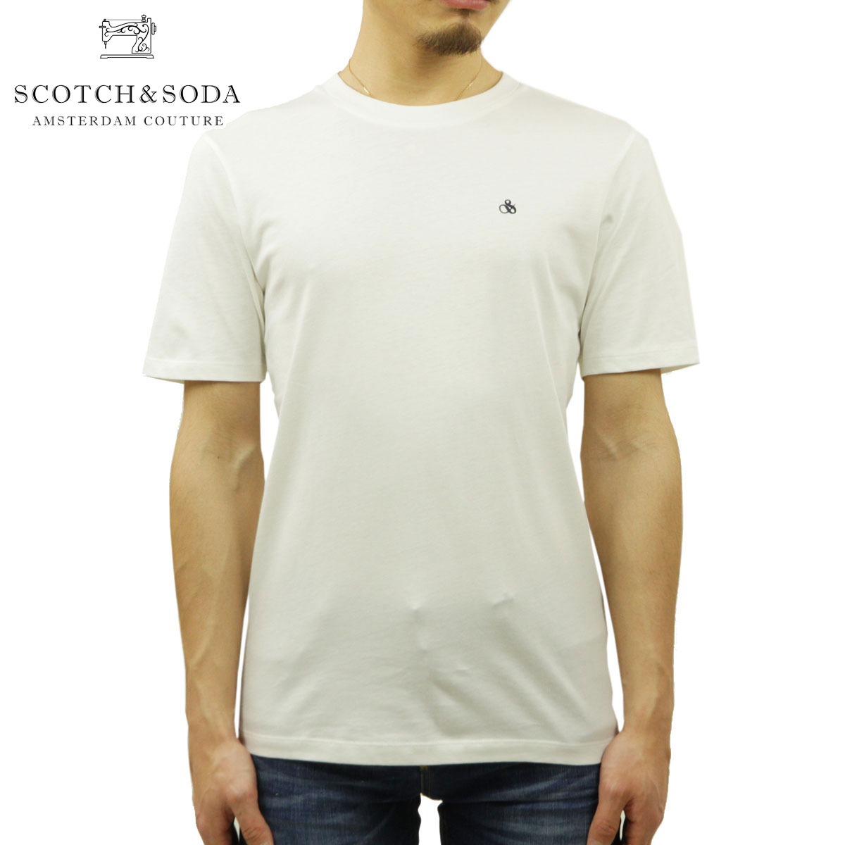 スコッチアンドソーダ Tシャツ メンズ 正規販売店 SCOTCH＆SODA 半袖Tシャツ クルーネック コットン BASIC ORGANIC COTTON CREW NECK TEE T-SHIRT 165319 0006 54450 00 WHITE