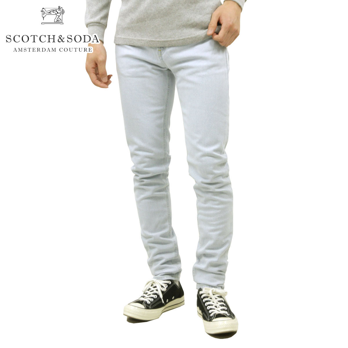 スコッチアンドソーダ デニム メンズ 正規販売店 SCOTCH＆SODA ジーンズ ジーパン スリム SKIM SUPER SLIM DENIM JEANS 164821 4373 55500 63 SKY SPIRIT