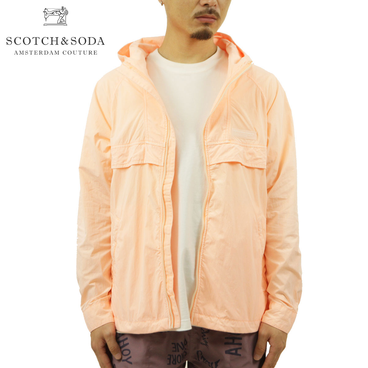 スコッチアンドソーダ アウター メンズ 正規販売店 SCOTCH＆SODA ナイロンジャケット LIGHTWEIGHT GARMENT- DYED JACKET 154706 2537 FLUO ORANGE