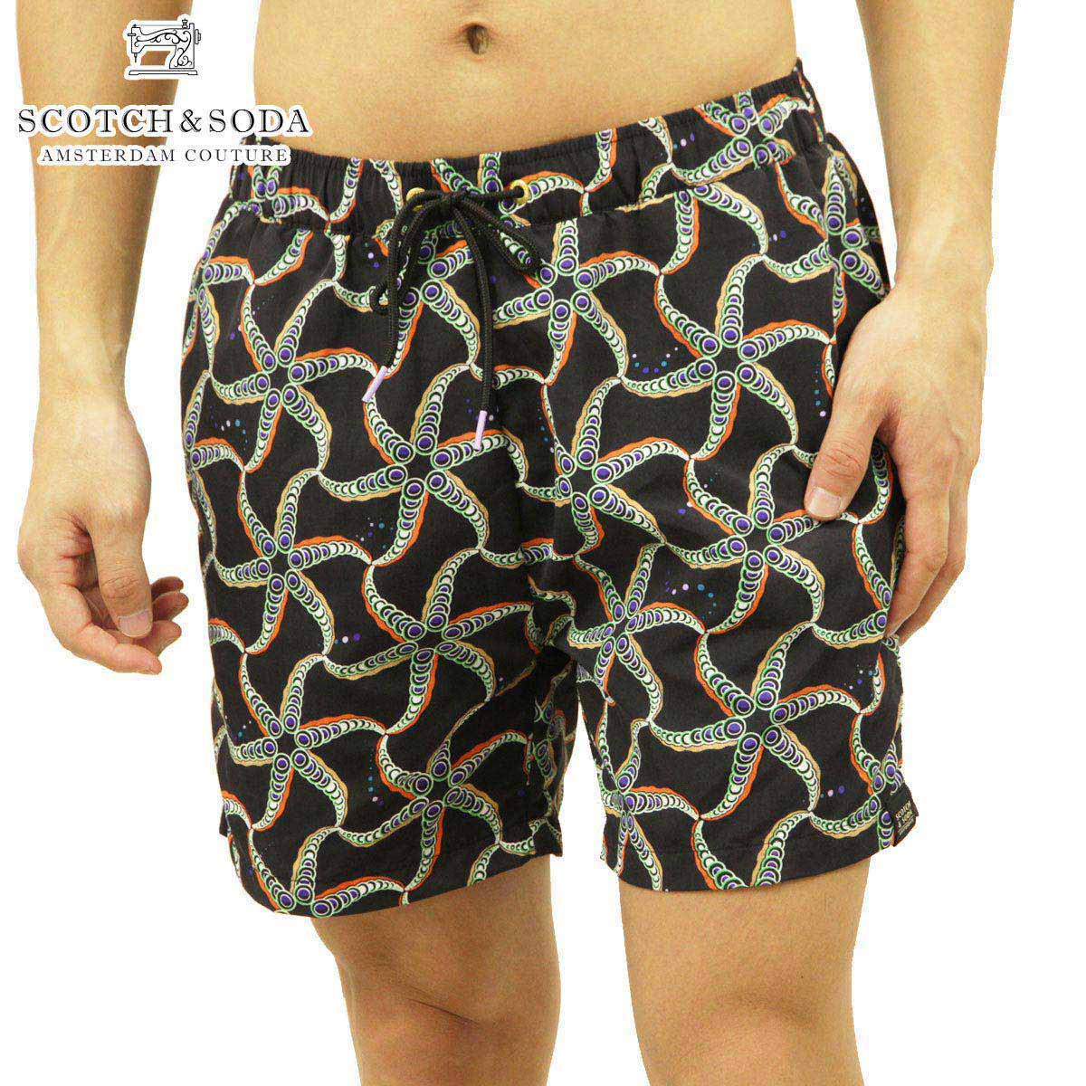 スコッチアンドソーダ 水着 メンズ 正規販売店 SCOTCH＆SODA スイムパンツ RECYCLED NYLON ALL-OVER PRINTED SWIM SHORT PANTS 160601 0217 COMBO A 父の日 プレゼント ラッピング