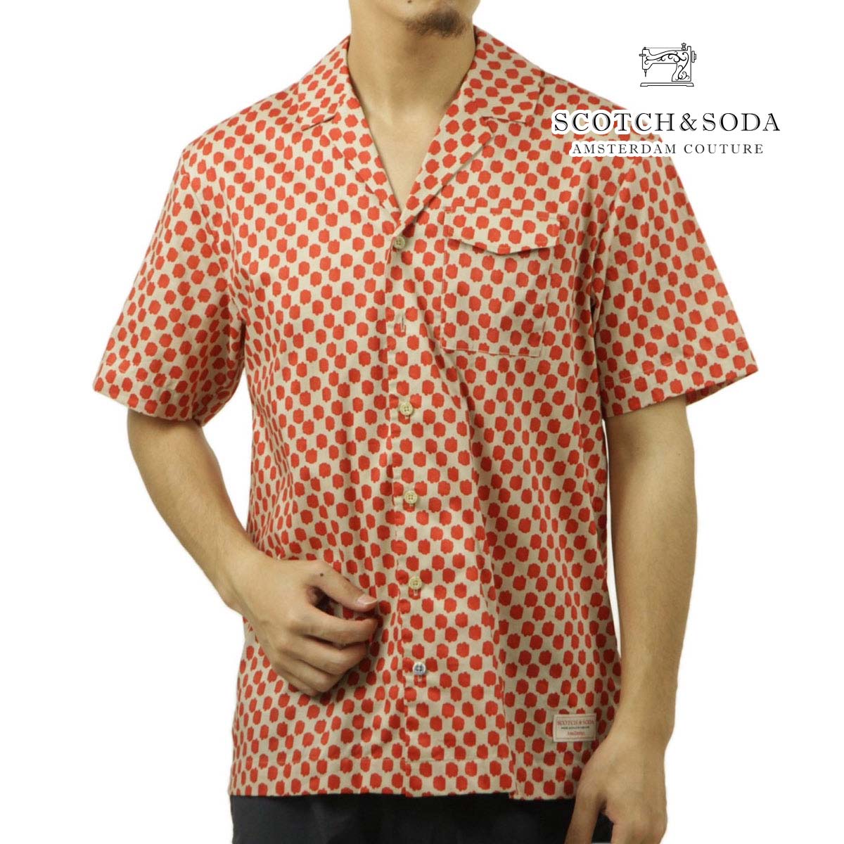 åɥ  Ⱦµ Ź SCOTCHSODA ܥ ϥ PRINTED SHORT SLEEVE SHIRT 177060 6989 12410 79 POLKA RED BOAT