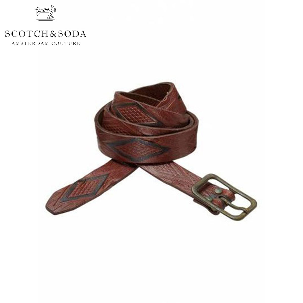 スコッチアンドソーダ SCOTCH＆SODA 正規販売店 メンズ ベルト Vintage embossed coloured belt 761 父の日 プレゼント ラッピング