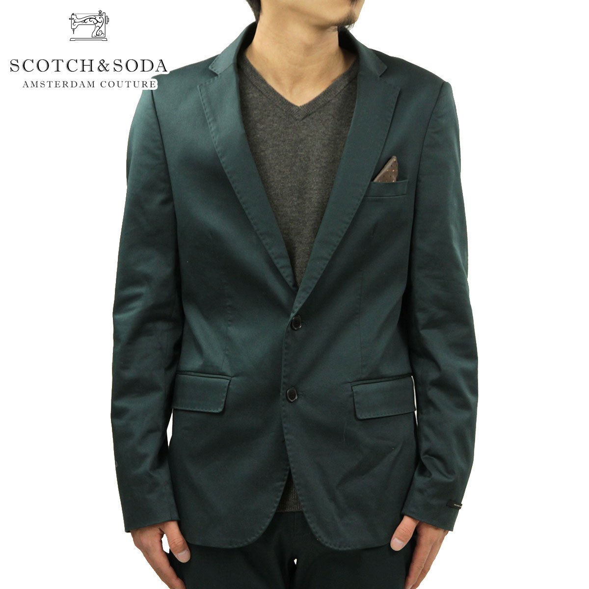 【ポイント10倍 5/9 20:00～5/16 1:59】 スコッチアンドソーダ SCOTCH＆SODA 正規販売店 メンズ セットアップ Slim shiny satin/elastan blazer