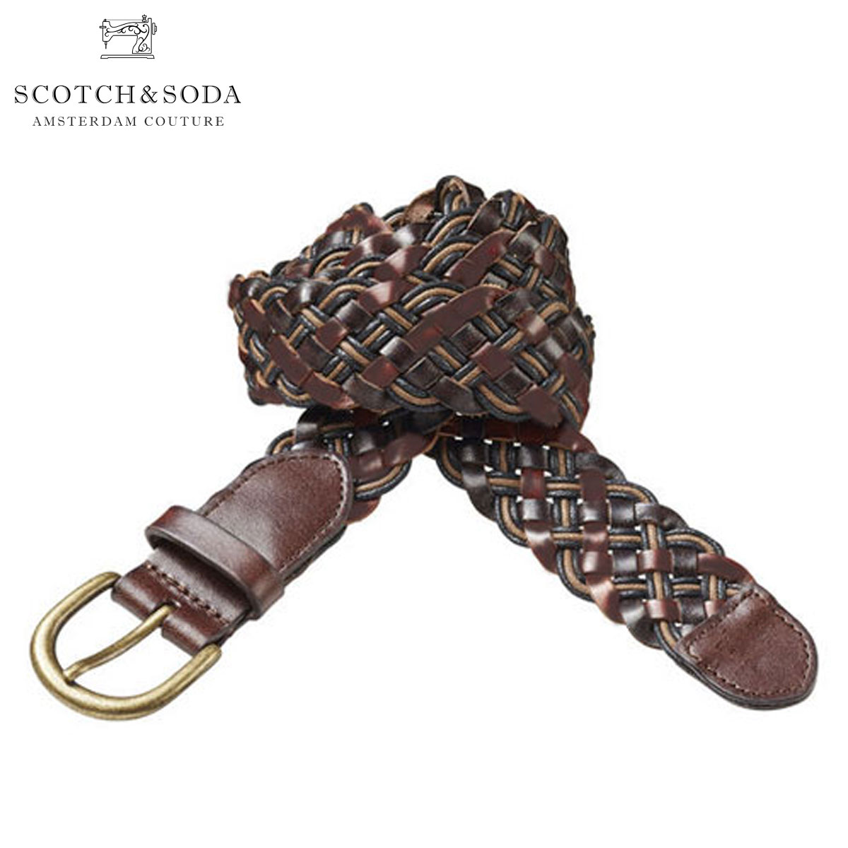 スコッチアンドソーダ SCOTCH＆SODA 正規販売店 メンズ ベルト Multicoloured woven leather belt 76112 B D15S25 父の日 プレゼント ラッピング