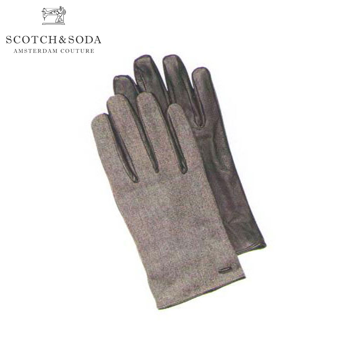  スコッチアンドソーダ 手袋 メンズ 正規販売店 SCOTCH＆SODA グローブ Woolen gloves with leather details 79180 940 D15S25 父の日 プレゼント ラッピング