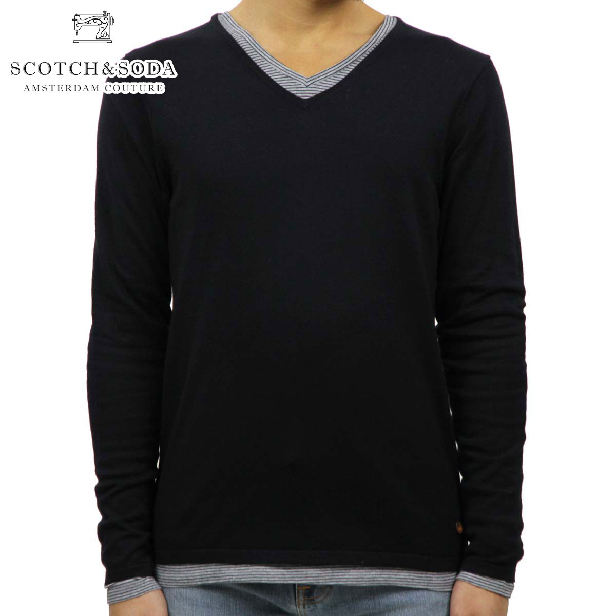 åɥ   Ź SCOTCHSODA COTTON/ACRYLIC V-NECK PULL 60026...