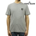 ストーンアイランド メンズ 半袖Tシャツ 正規品 STONE ISLAND クルーネック ロゴ Tシャツ STONE ISLAND SHORT SLEEVE TEE T-SHIRT GREY 24113