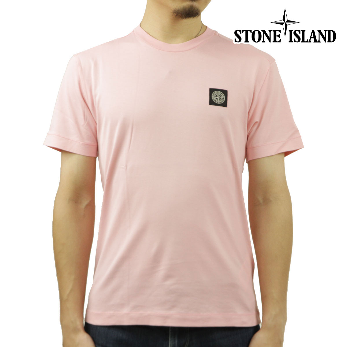 ストーンアイランド メンズ 半袖Tシャツ 正規品 STONE ISLAND クルーネック ロゴ Tシャツ STONE ISLAND SHORT SLEEVE TEE T-SHIRT PINK 24113 父の日 プレゼント ラッピング