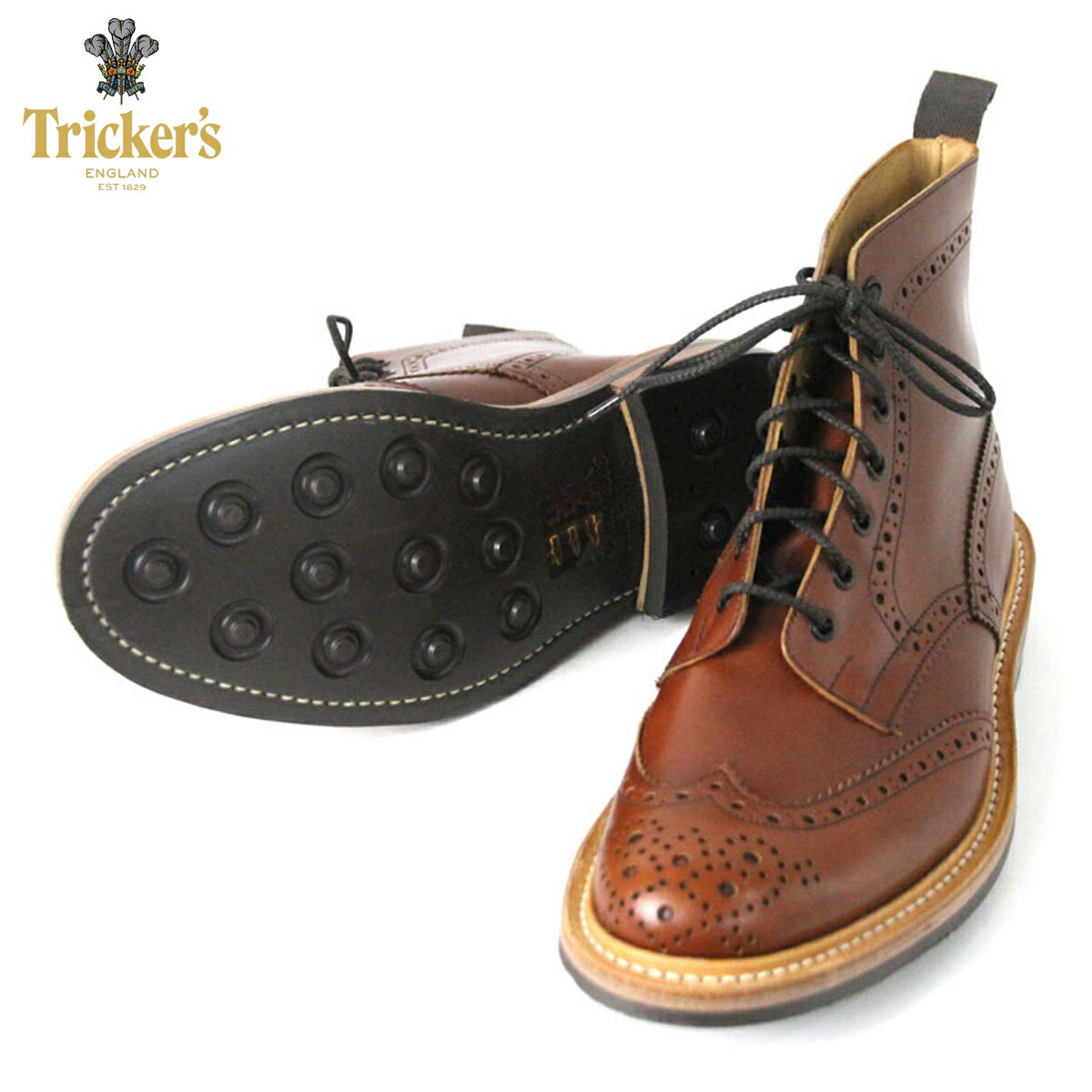 20%OFFセール  トリッカーズ TRICKERS 正規販売店 カントリーブーツ TRICKER'S M2508 WING TIP SHOES MARRON ANTIQUE D00S20