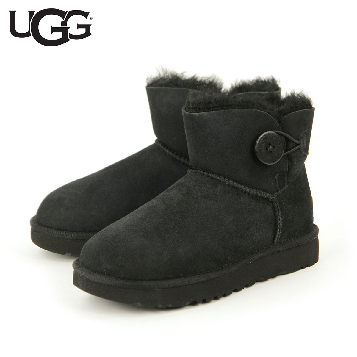 【ポイント10倍 5/9 20:00～5/16 1:59】 アグ ブーツ レディース 正規品 UGG ミニベイリーボウ ムートンブーツ MINI BAILEY BUTTON 1016422-BLK BLACK