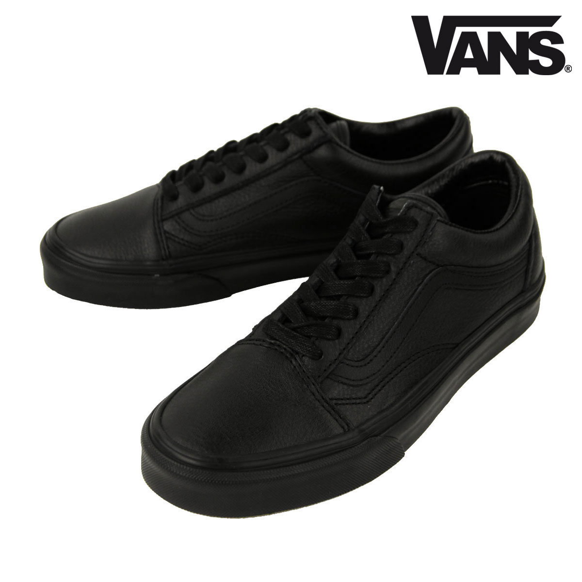 ヴァンズ レザースニーカー メンズ バンズ メンズ スニーカー 正規販売店 VANS オールドスクール レザー 靴 VANS OLD SKOOL (LEATHER)BLACK VN0003Z6L3A