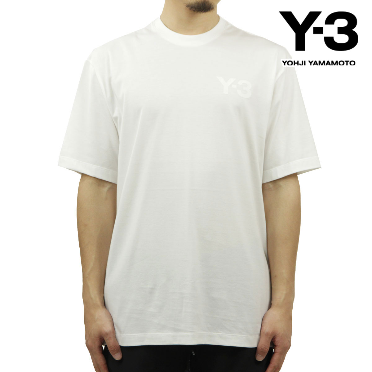 ワイスリー メンズ 半袖Tシャツ 正規品 Y-3 クルーネック ショートスリーブ ロゴ シンプル M