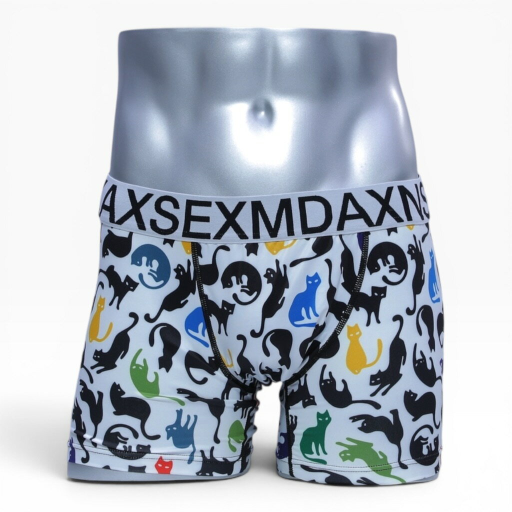 　CATS ボクサーパンツ メンズ 全3サイズ M-XL 男性 オールシーズン ポリエステル デザイン オシャレ アート プレゼント 彼氏 旦那 父の日 ギフト クーポン お買い物マラソン