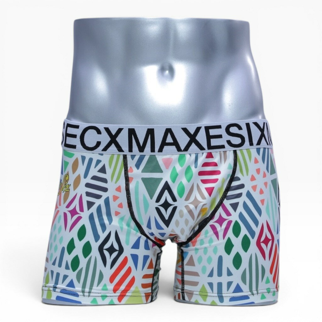 　GEOMETRIC PATTERN ボクサーパンツ メンズ 全3サイズ M-XL 男性 オールシーズン ポリエステル デザイン オシャレ アート プレゼント 彼氏 旦那 父の日 ギフト クーポン お買い物マラソン