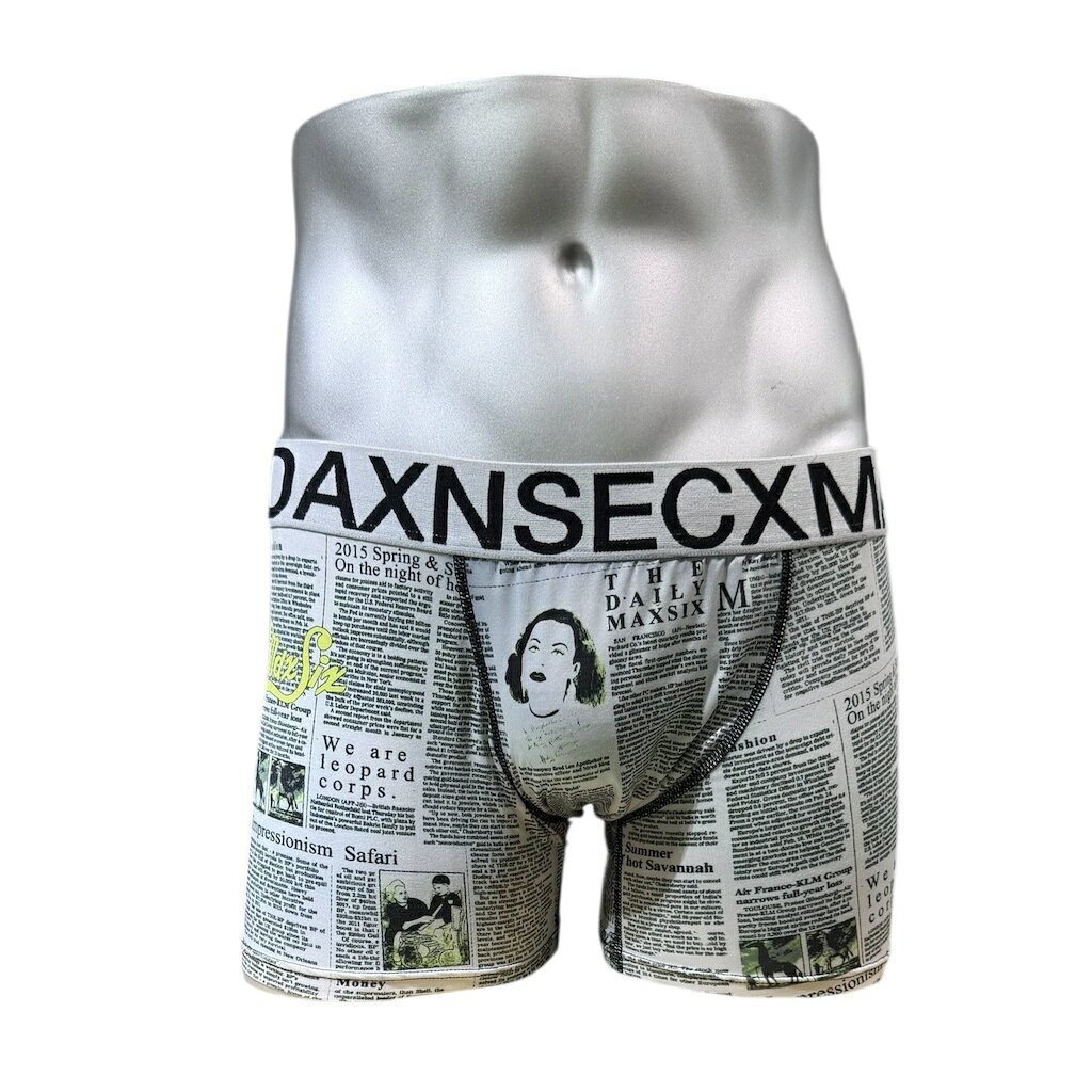　NEWS PAPER ボクサーパンツ メンズ 全3サイズ M-XL 男性 オールシーズン ポリエステル デザイン オシャレ アート プレゼント 彼氏 旦那 父の日 ギフト クーポン お買い物マラソン
