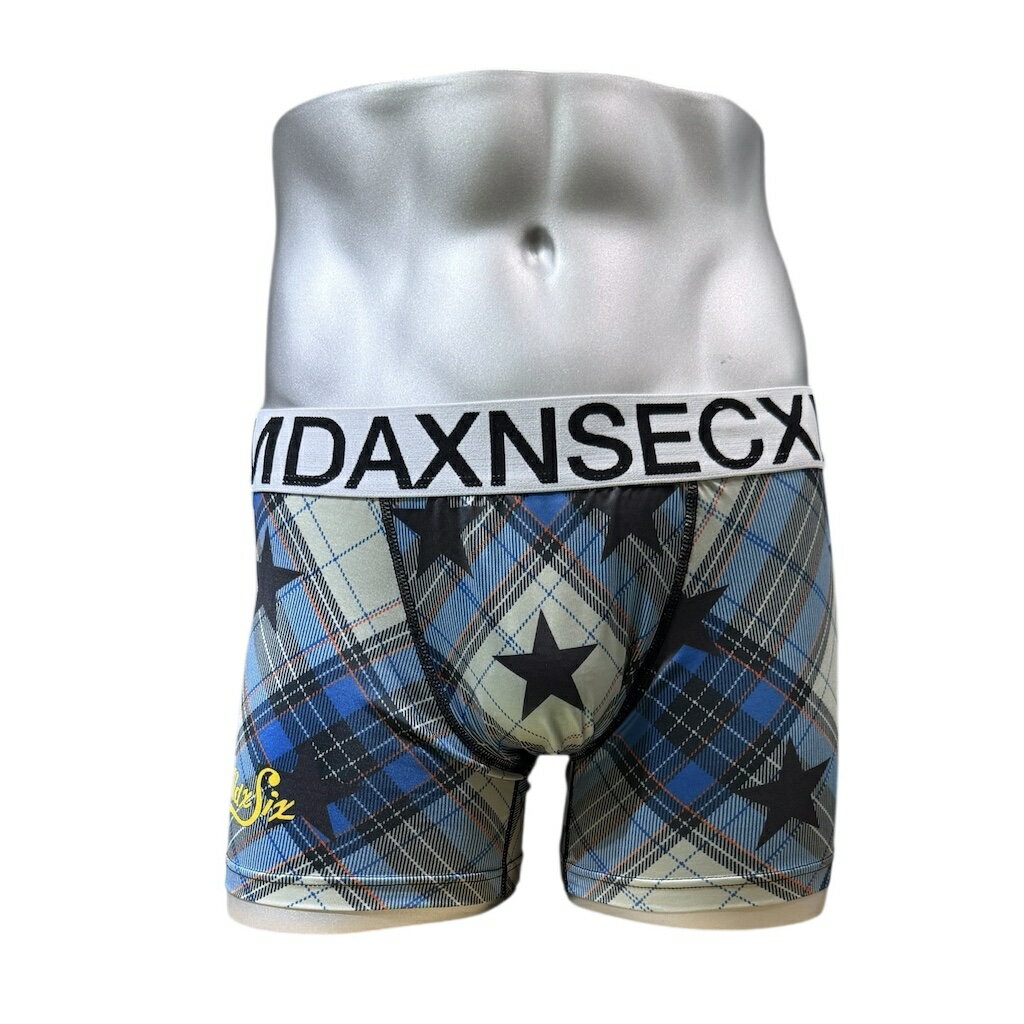 　CHECK & STARS ボクサーパンツ メンズ 全3サイズ M-XL 男性 オールシーズン ポリエステル デザイン オシャレ アート プレゼント 彼氏 旦那 父の日 ギフト クーポン お買い物マラソン