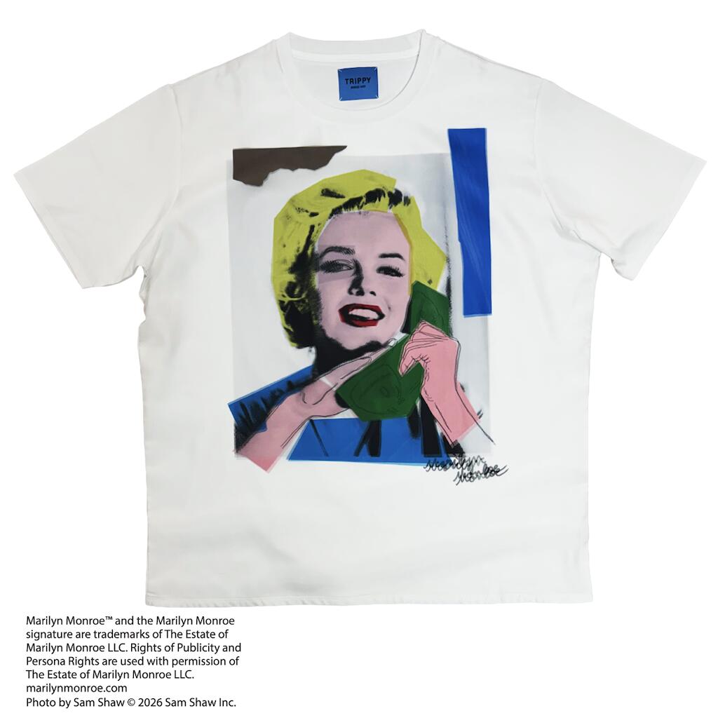 　MONROE SNAP PICTURE WHITE Tシャツ メンズ ユニセックス レディース 半袖 白 全4サイズ S-XL 男性 女性 ポリエステル 3D トリッピー モンロー かわいい プレゼント ギフト 彼氏 旦那 クーポン お買い物マラソン