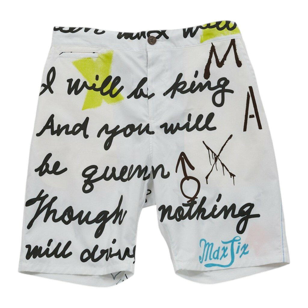 　ALOHA PANTS LETTERS WHITE ショートパンツ アロハ ショーパン メンズ ユニセックス レディース 半袖 全4サイズ S-XL 男性 女性 ポリエステル アート 水着 プレゼント ギフト 彼氏 旦那 クーポン お買い物マラソン
