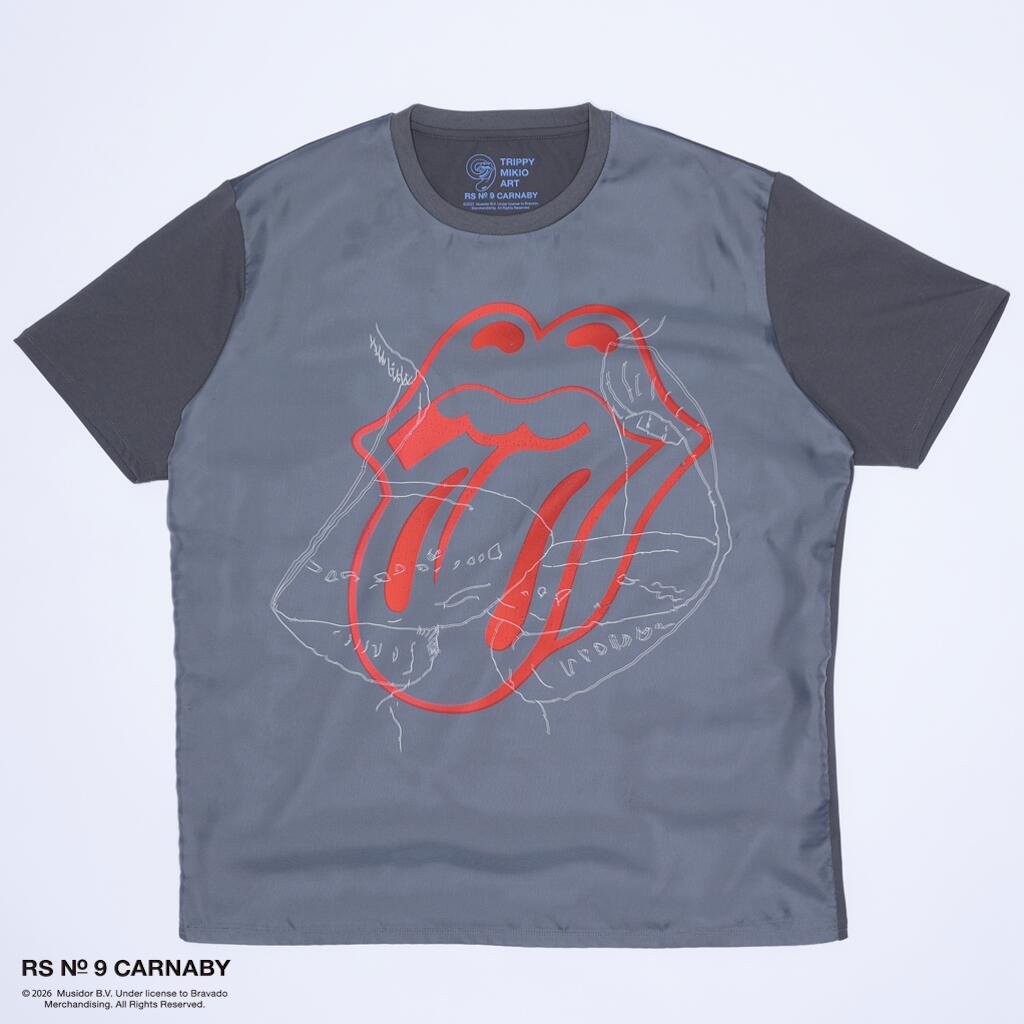　ROLLING STONES LIP&TONG SKETCHES CHARCOLE Tシャツ メンズ ユニセックス レディース ローリングストーンズ 半袖 白 男性 女性 ポリエステル 3D トリッピー プレゼント ギフト 彼氏 旦那 クーポン お買い物マラソン