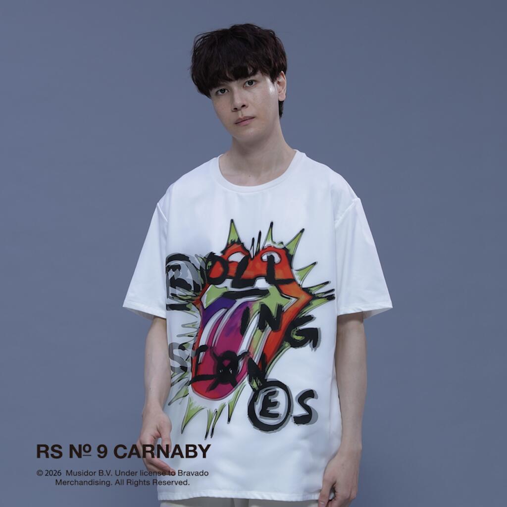 　ROLLING STONES LIP&TONG ILLUSTRATION WHITE Tシャツ メンズ ユニセックス レディース ローリングストーンズ 半袖 白 男性 女性 ポリエステル 3D トリッピー プレゼント ギフト 彼氏 旦那 クーポン お買い物マラソン