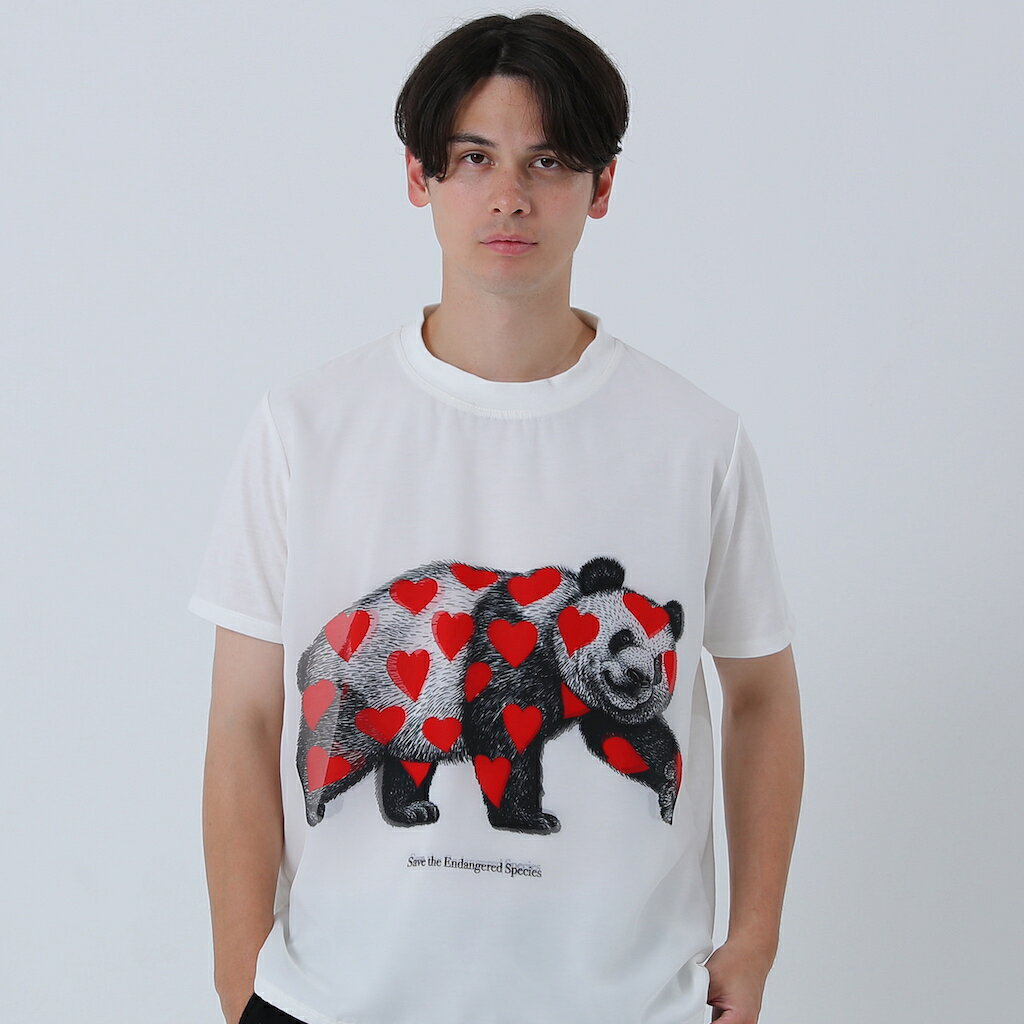 　PANDA RED LIST Tシャツ メンズ ユニセックス レディース 半袖 白 全4サイズ S-XL 男性 女性 春夏用 ポリエステル 3D トリッピー プレゼント ギフト 彼氏 旦那 クーポン お買い物マラソン