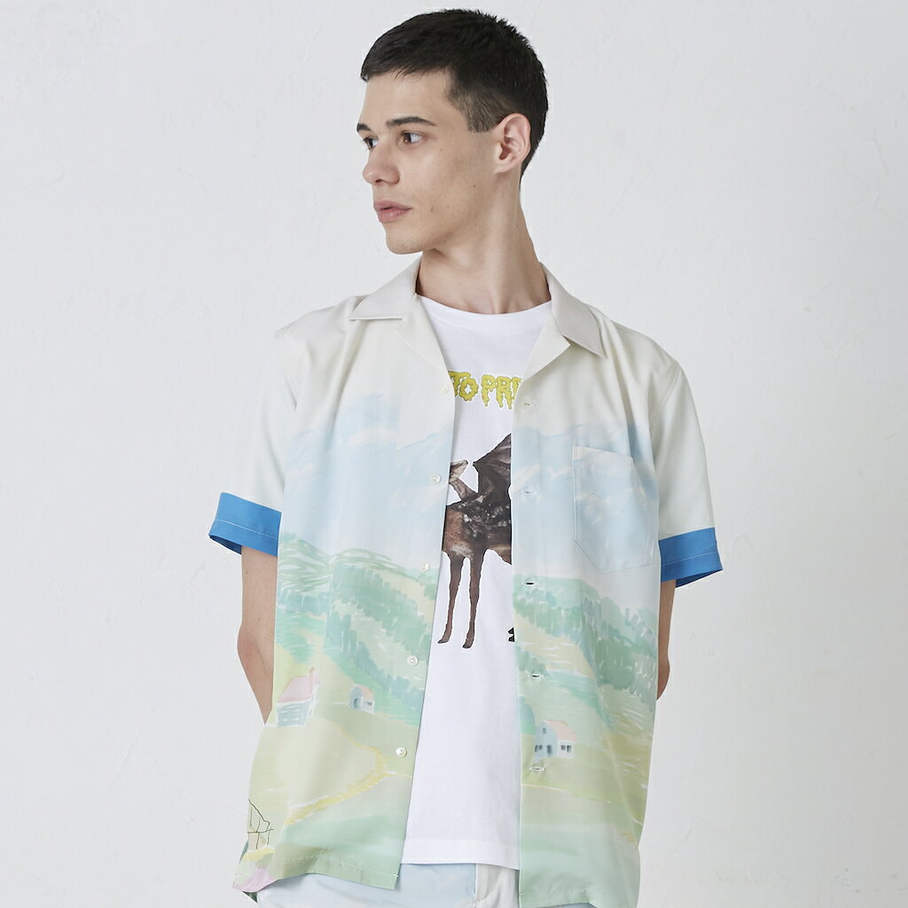 　ALOHA SHIRT HIGHLAND GREEN シャツ アロハ メンズ ユニセックス レディース 半袖 全4サイズ S-XL 男性 女性 ポリエステル 3D トリッピー アート かわいい プレゼント ギフト 彼氏 旦那 クーポン お買い物マラソン
