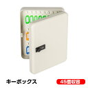 キーボックス 45個収容 キーケース 大型 壁掛け 壁付け ダイヤル式 鍵管理 オフィス 家庭 専用キーホルダー付き 業務用 玄関 インテリア オシャレ ホワイ...