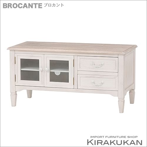 【クーポン配布中】BROCANTE（ブロカント）TV台 テレビ台 90 ホワイト色シャビー家具「輸入雑貨 イタリア家具 輸入家具 おしゃれ 雑貨 アンティーク 家具 ヨーロピアン 家具 ヨーロッパ クラシック雑貨」 【鈴木家具】