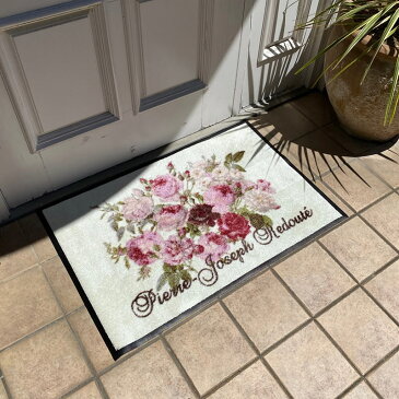 ルドゥーテ エントランスマット Lサイズ 玄関マット 屋外 おしゃれ 59x90【送料無料】薔薇雑貨 玄関マット 洗える ガーデニング 雑貨 インテリア 雑貨 バラ図譜