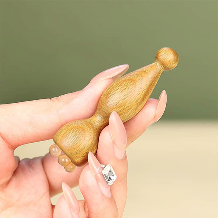 スキンケア 木製 蓮の実 ツボ押し アイマッサージャー 天然木 美顔器 目元ケア フェイスマッサージ 多機能 美容棒 ひょうたん型 経絡 むくみケア 耳ツボスティック フェイスラインリフトアップ 小型 美顔器 携帯用 健康グッズ 母の日 miyabi99-10016910 MIYABI99 楽天市場店 サンプル画像2