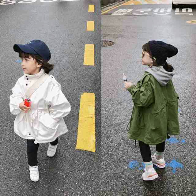 子供服 キッズ 100cm 秋コート ライトアウター ジャケット 長袖 ロングジャケット 女の子 春服 モッズコート コート ジュニア ミリタリージャケット トレンチコート マウンテンパーカー モッズコート スプリングコート 90cm 秋服 110cm 120cm 130cm アウター
