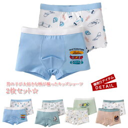 送料無料 2枚セット ショーツ 子供用 ボクサーパンツ スタンダード インナー 下着 男の子 ジュニア 通気性 お洒落 ストレッチ 柔らかい