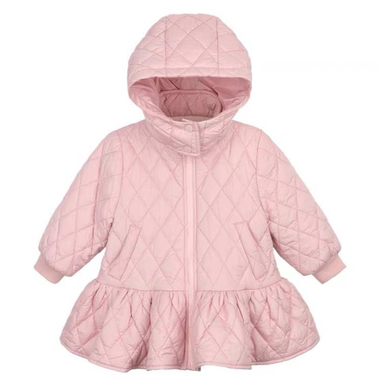 キルティングジャケット キッズ アウター 女の子 フード コート 子供服 ジャケット フォーマル フレア ジャンパー ギャザー かわいい おしゃれ 暖かい フェイクダウン 中綿ジャケット ピンク ベージュ ブラック 90 100 110 120 130