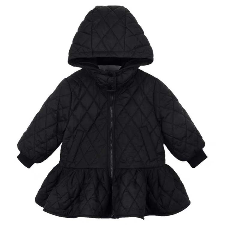 キルティングジャケット キッズ アウター 女の子 フード コート 子供服 ジャケット フォーマル フレア ジャンパー ギャザー かわいい おしゃれ 暖かい フェイクダウン 中綿ジャケット ピンク ベージュ ブラック 90 100 110 120 130