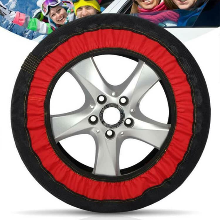 簡単 滑り止め 非金属 布製 スノーチェーン ジャッキアップ不要 タイヤソックス 2本セット 2本セット スノーソックス 静音 軽量 振動少ない コンパクト収納 非金属タイヤチェーン 軽自動車