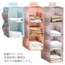 吊り下げ収納 クローゼット ラック 壁掛け サイドポケット 吊り下げボックス 衣類 小物収納 収納ラック 洋服 吊り下げラック 洋服収納 荷重 省スペース 整理 片付け 一人暮らし 新生活 2段 3段 4段 不織布