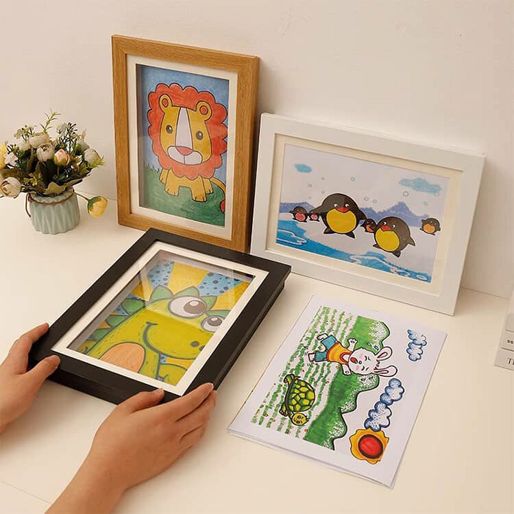 収納 アートフレーム 2個セット ディスプレイ 木製 マグネット 2個セット a4 飾る 子ども 絵 モダン 保存用 絵 額縁 子供 フレーム 作品 壁掛け 絵 画用紙 保存用 おしゃれ フォトフレーム ポスターフレーム 玄関 絵 絵画 ポスター 写真 作品 保管 絵画教室 孫 白 [3]